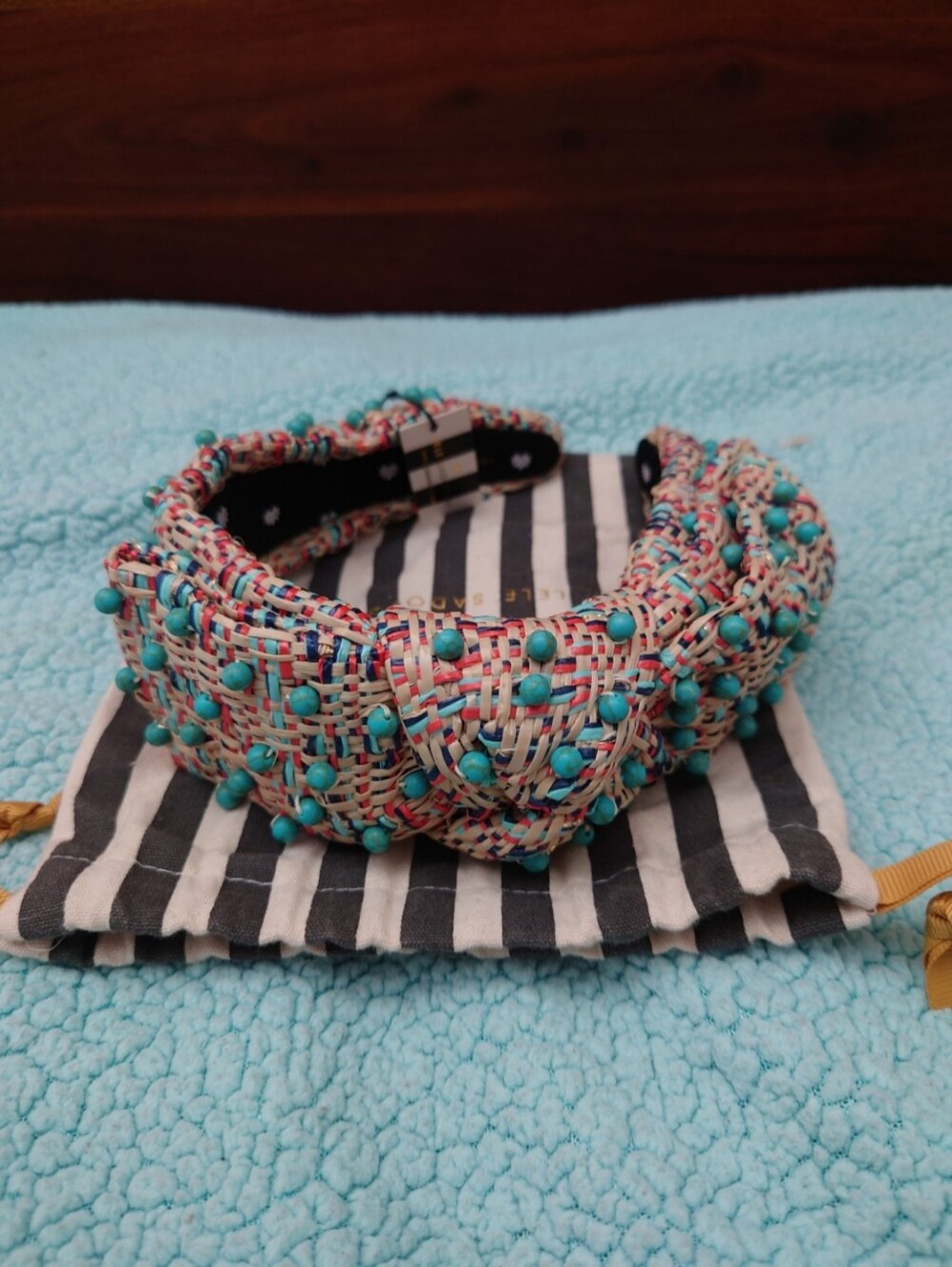 Lele Sadoughi Beaded Raffia Holly Like New